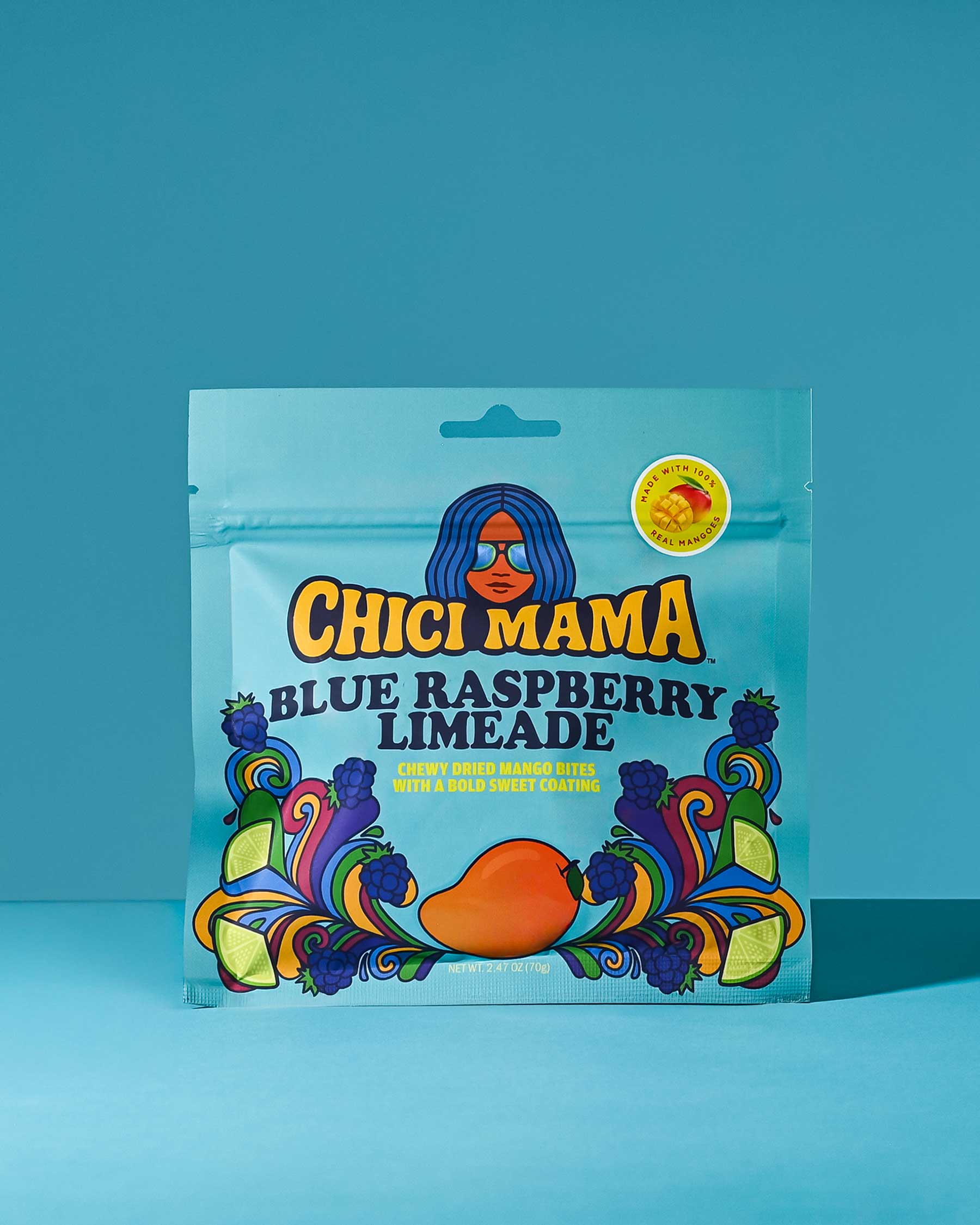 Blue Raspberry Limeade Chewy Mango Bites | Chici Mama