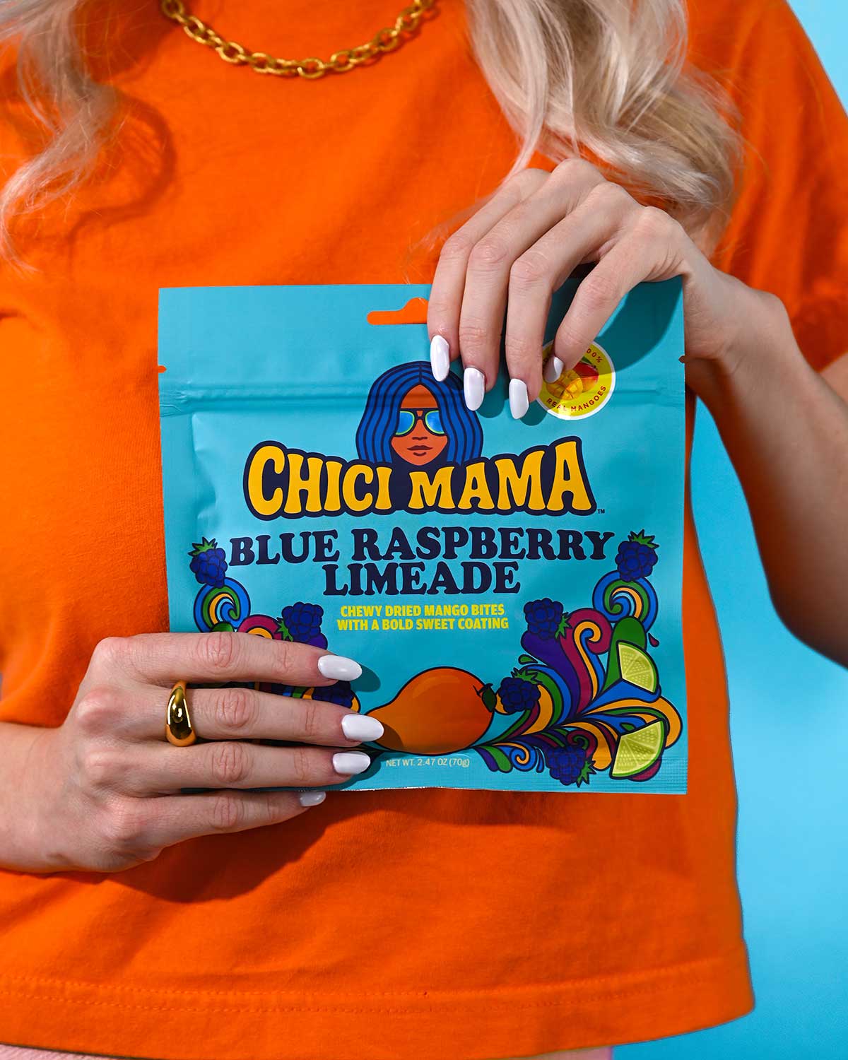 Blue Raspberry Limeade Chewy Mango Bites | Chici Mama