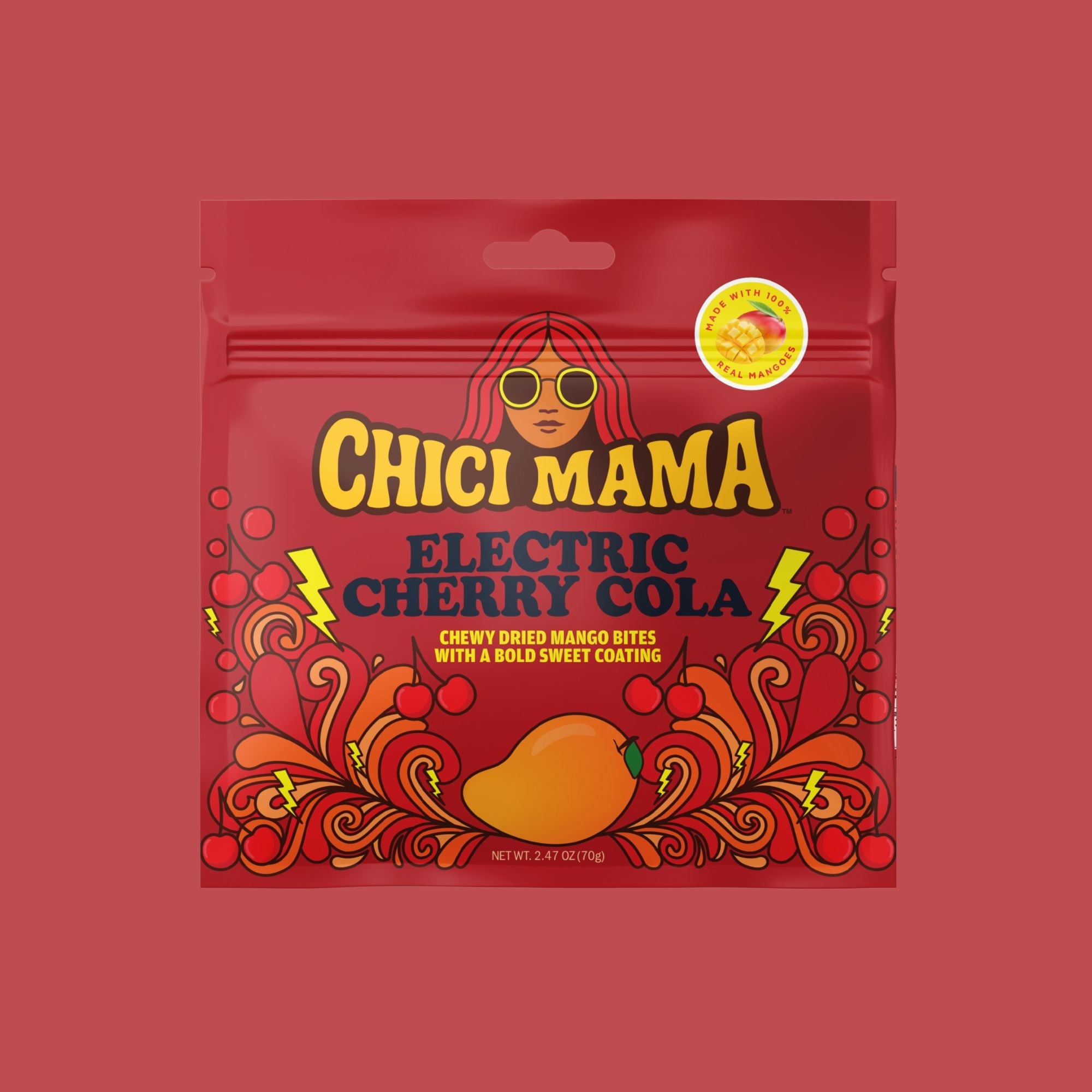 Electric Cherry Cola Chewy Mango Bites | Chici Mama